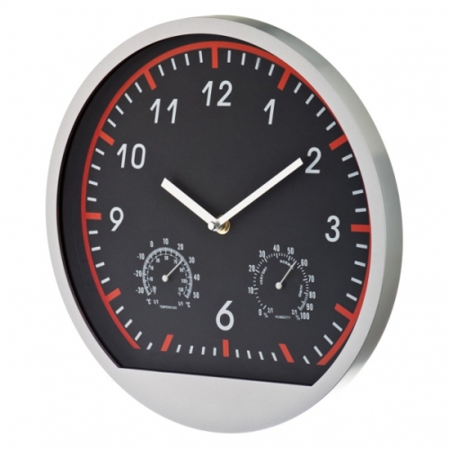 Zegar ścienny plastikowy BAGIO czerwony 306405 (1)