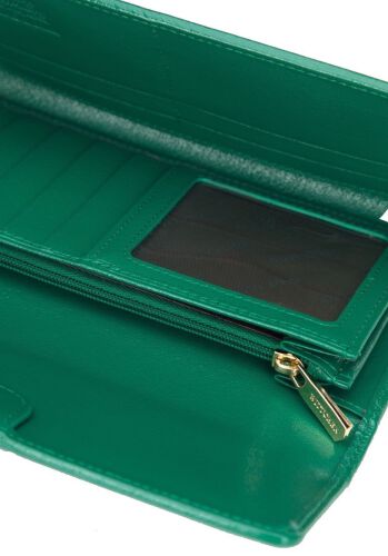 Damski portfel WITTCHEN z lakierowanej skóry z monogramem Zielony WITT34-1-413 (3)