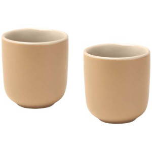 Male filiżanki ceramiczne do espresso o pojemności 90 ml - zestaw 2 sztuk Oatmeal