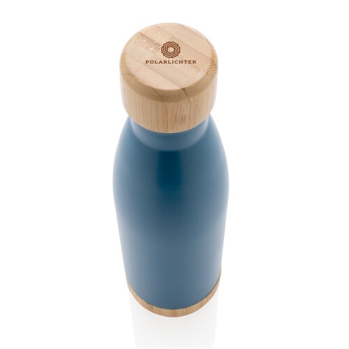 Butelka termiczna 700 ml, bambusowy element niebieski P436.795 (4)