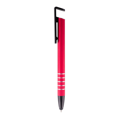 Długopis, touch pen, stojak na telefon czerwony V1816-05 