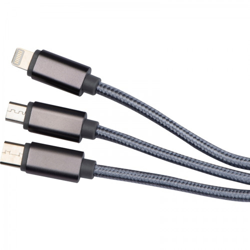 Kabel 3w1 do ładowania długi 120 cm WINCENTY Szary 3266307 (2)