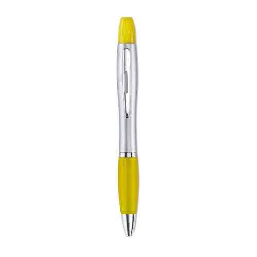 2w1 długopis i zakreślacz żółty