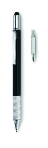 Długopis poziomica z linijką czarny