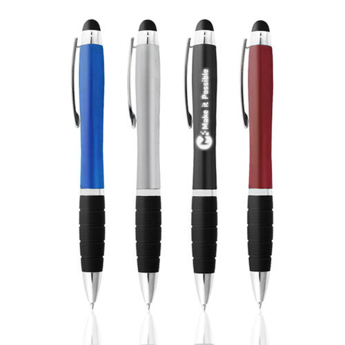 Długopis metalowy touch pen lighting logo Srebrny