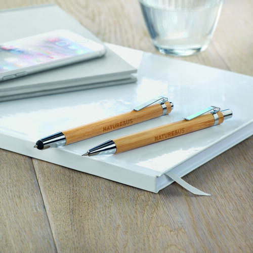 Bambusowy zestaw długopis  i o drewna