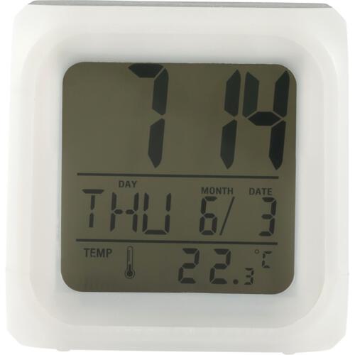 Zegar na biurko, budzik biały V3933-02 (1)