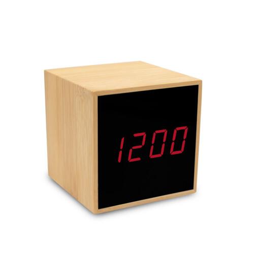 Bambusowy zegar na biurko z alarmem drewno V0193-17 
