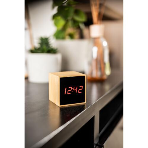Bambusowy zegar na biurko z alarmem drewno V0193-17 (7)