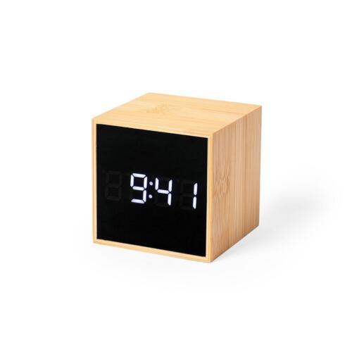 Bambusowy zegar na biurko, budzik jasnobrązowy V8310-18 