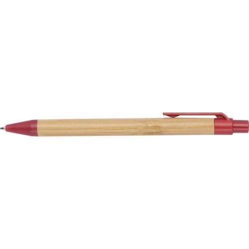 Długopis bambusowy Halle czerwony 321105 (1)