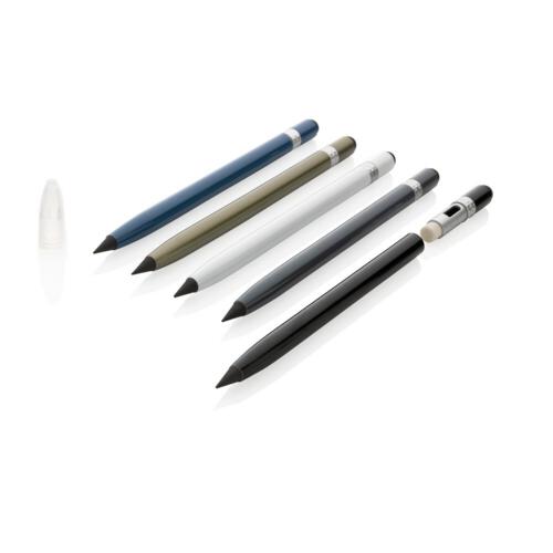 Aluminiowy ołówek z gumką czarny P611.121 (4)