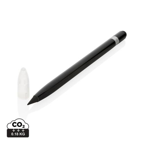 Aluminiowy ołówek z gumką czarny P611.121 (6)