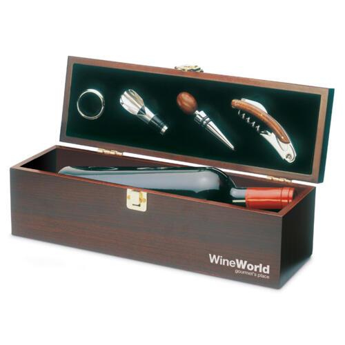 Drewniane pudełko na wino drewna KC2690-40 (1)