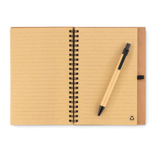 Korkowy notatnik z długopisem czarny MO9859-03 (1)