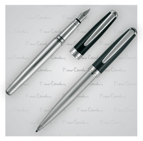 Zestaw piśmienniczy długopis i pióro wieczne CHRISTOPHE Pierre Cardin szary B0400400IP307 