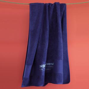Ręcznik bawełniany z logo w bordiurze wielokolorowy BRN12 (3) thumbnail