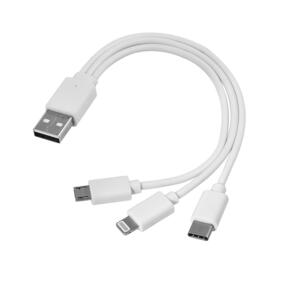 Kabel USB 3w1 micro USB + USB typ C + Lightning