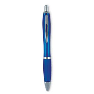 Długopis z miękkim uchwytem przezroczysty niebieski