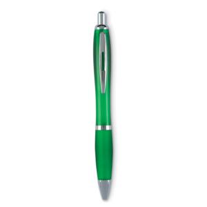 Długopis z miękkim uchwytem przezroczysty zielony
