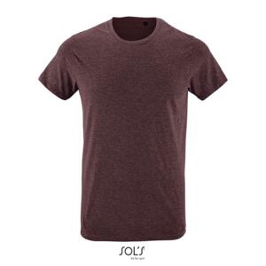 REGENT F Męski T-Shirt 150g melanż czerwonobrunatny