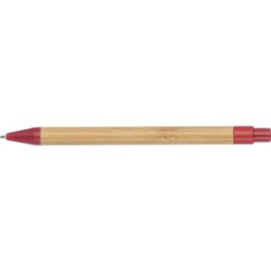 Długopis bambusowy Halle czerwony 321105 (3) thumbnail