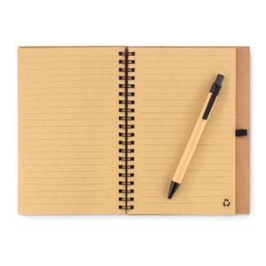 Korkowy notatnik z długopisem czarny MO9859-03 (1) thumbnail