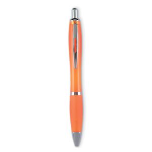 Długopis z miękkim uchwytem przezroczysty pomarańczowy