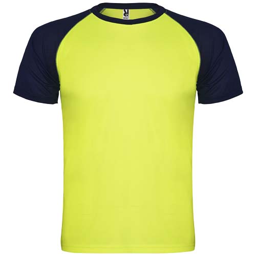 Indianapolis sportowa koszulka unisex z krótkim rękawem Fluorescencyjny żółty-Granatowy R66509I1 