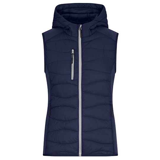 Kamizelka Damska Hybrydowa Ocieplana z Kapturem - Blue & Navy Navy JN1327-523745 
