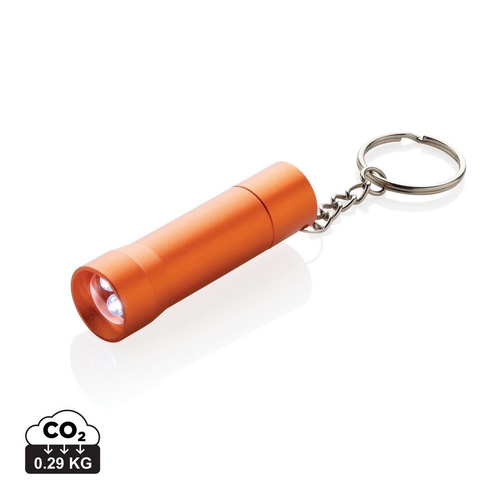 Brelok do kluczy z aluminium z recyklingu, latarka Flash Pomarańczowy P514.0408 (10)