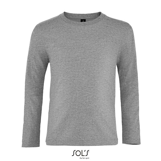 Dziecięca Koszulka Długi Rękaw Bawełniana Grey Melange L02947-543236 