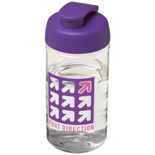 Bidon H2O Bop® o pojemności 500 ml z wieczkiem zaciskowym Przezroczysty-Fioletowy 21005009 (1)