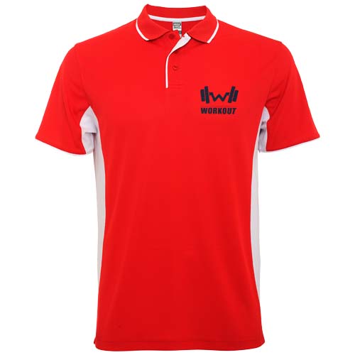 Montmelo koszulka polo unisex z krótkim rękawem Czerwony-Biały R04218N1 (1)