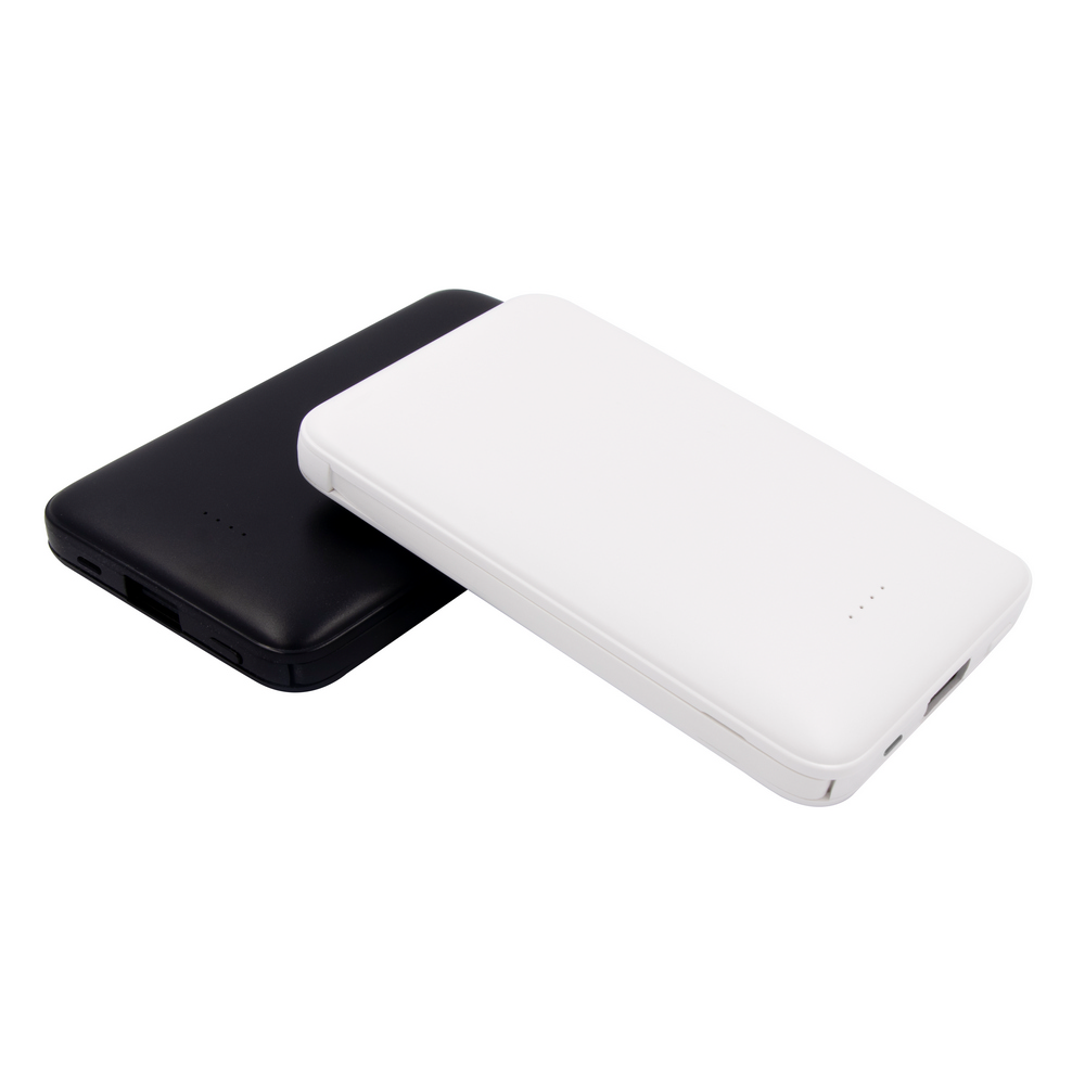 Power bank 5000 mAh ze zintegrowanymi kablami, adapter w komplecie | Presley Czarny V0905-03 (11)
