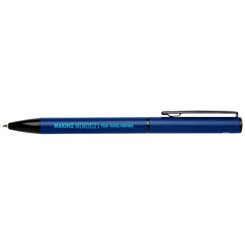 Verton - długopis obrotowy z aluminium z recyklingu, z etui (niebieski wkład) Oceaniczny niebieski 10733155 (1)