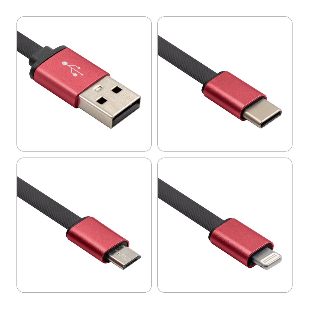 Kabel do ładowania i synchronizacji | Evelyn Czerwony V0479-05 (7)