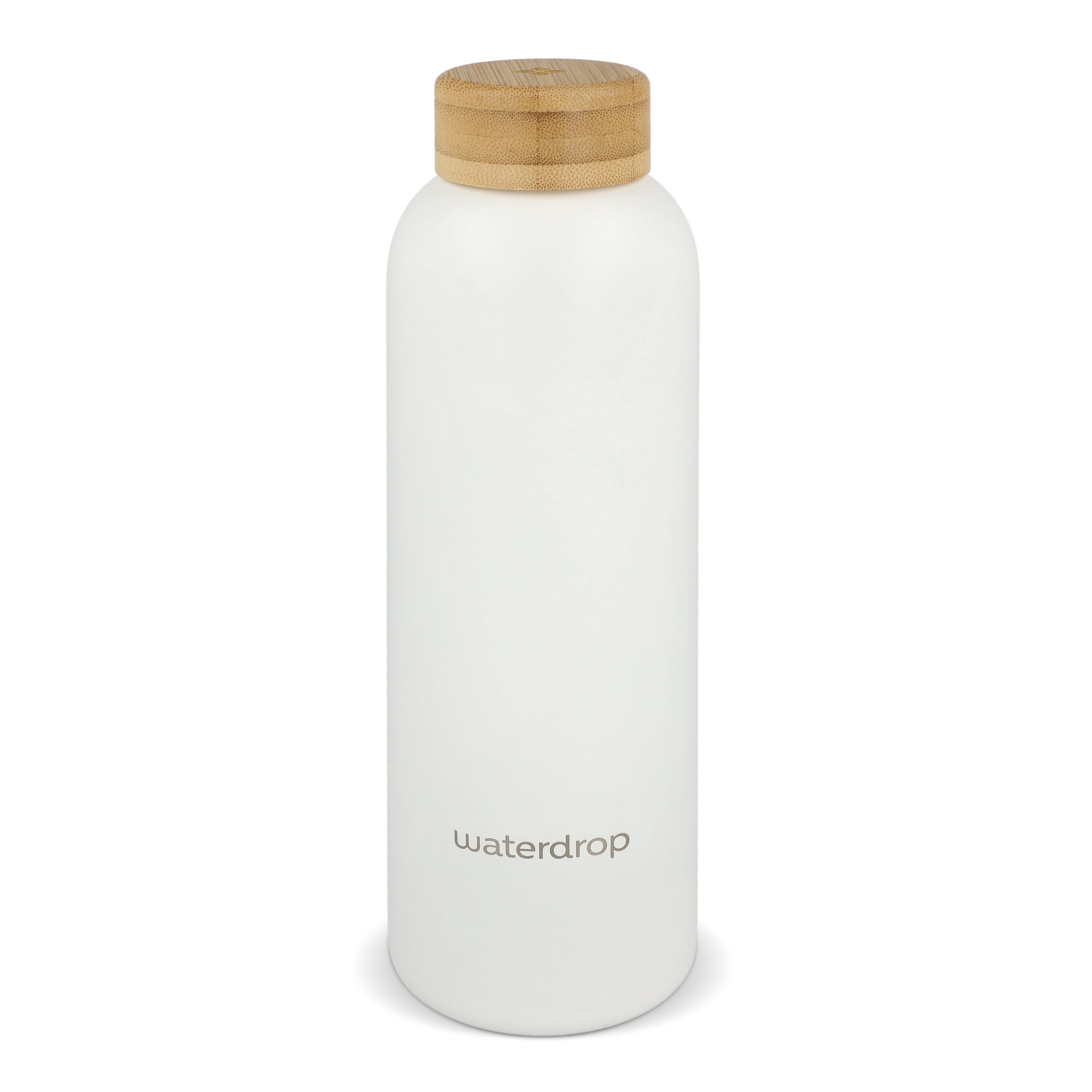 Butelka ze stali nierdzewnej Waterdrop z bambusową nakrętką 600 ml Biały LT47002-N0001 