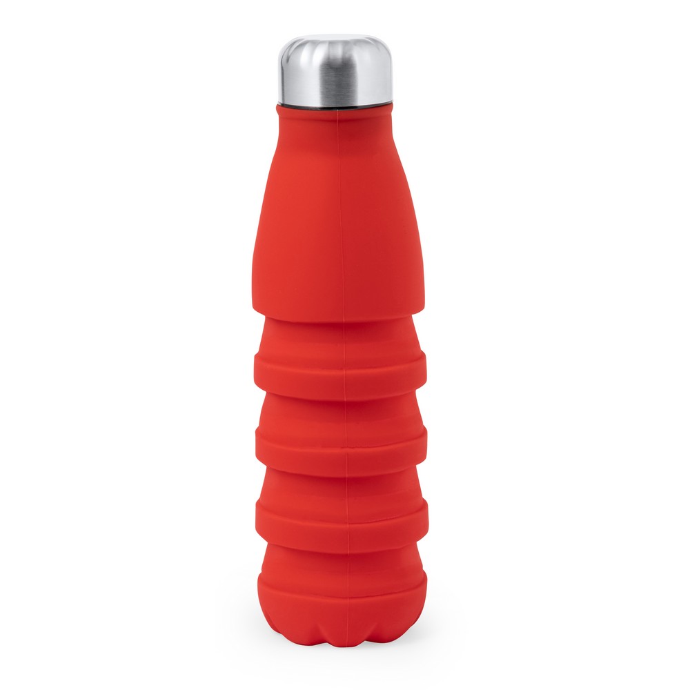 Składana butelka sportowa 550 ml z karabińczykiem Czerwony V1311-05 (5)