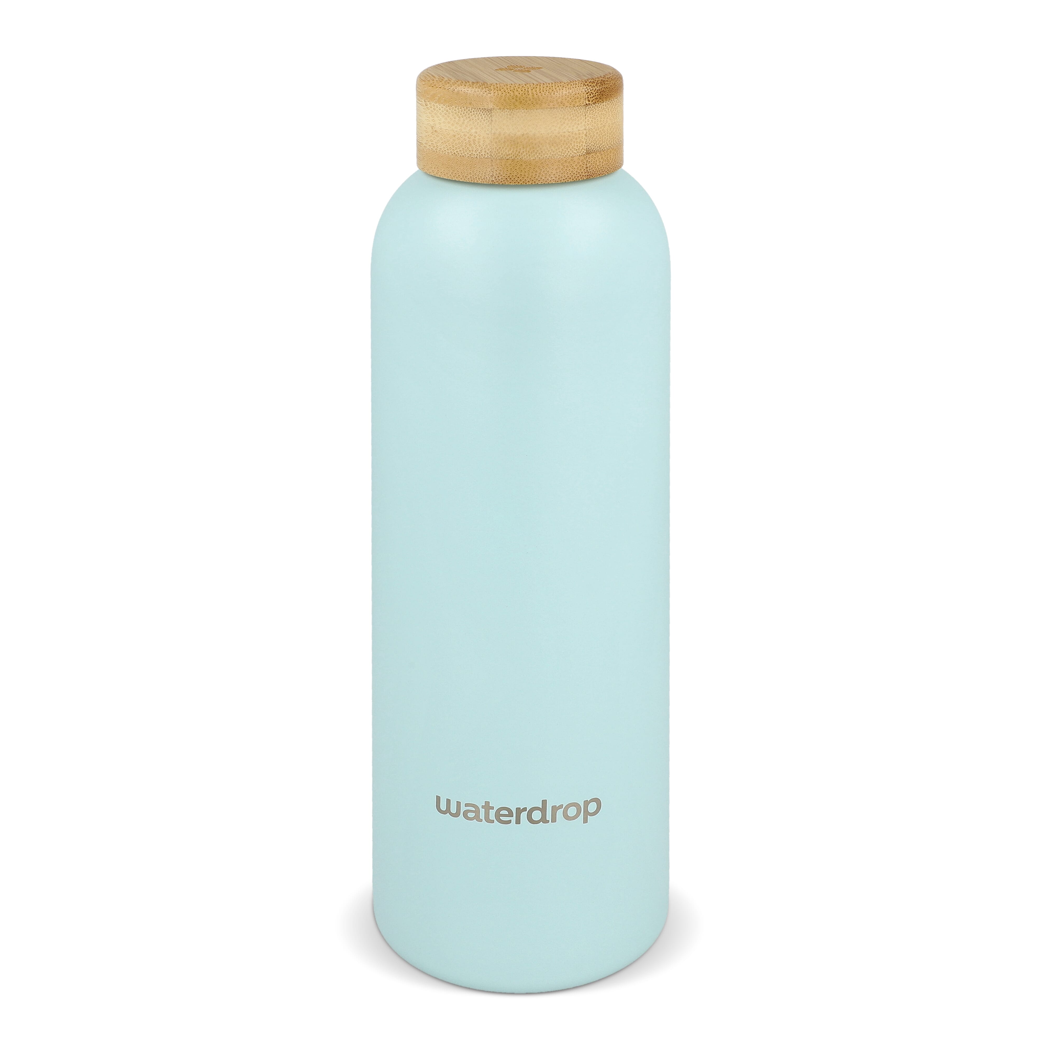 Butelka ze stali nierdzewnej Waterdrop z bambusową nakrętką 600 ml Pastelowoniebieski LT47002-N0016 