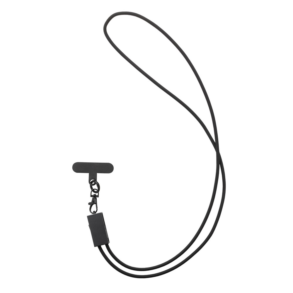 Kabel do ładowania 2 w 1, smycz na telefon Terra Szary P302.5402 