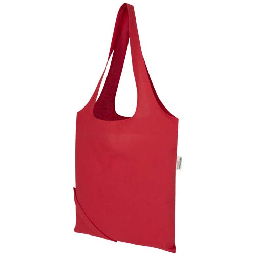 Madras Blend - torba na zakupy, wykonana z recyklingowanej baweły o gramaturze 140 g/m² posiadającej certyfikat GRS, składana Czerwony 12080521 (4)