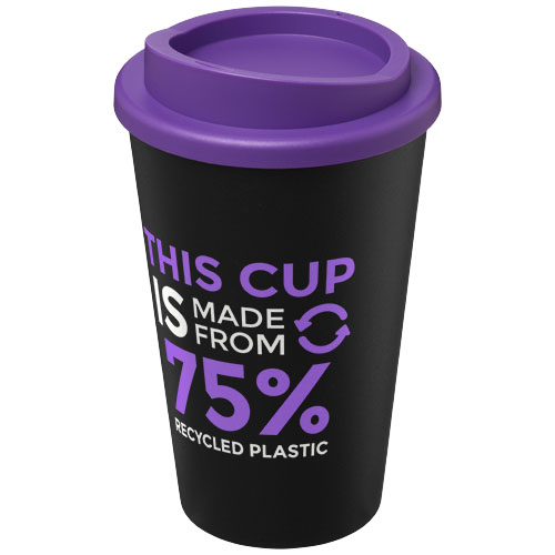 Kubek Americano Eco z recyklingu o pojemności 350 ml Czarny-Fioletowy 21042205 (1)