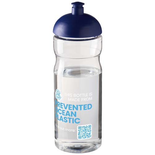 Bidon H2O Eco o pojemności 650 ml z wypukłym wieczkiem Przezroczysty-Niebieski 21009893 (1)