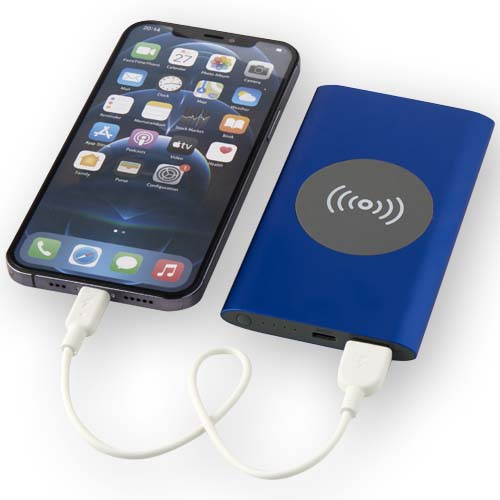 Juice bezprzewodowy powerbank o pojemności 4000 mAh Type-C z aluminium pochodzącego z recyklingu  Królewski niebieski 12438453 (6)