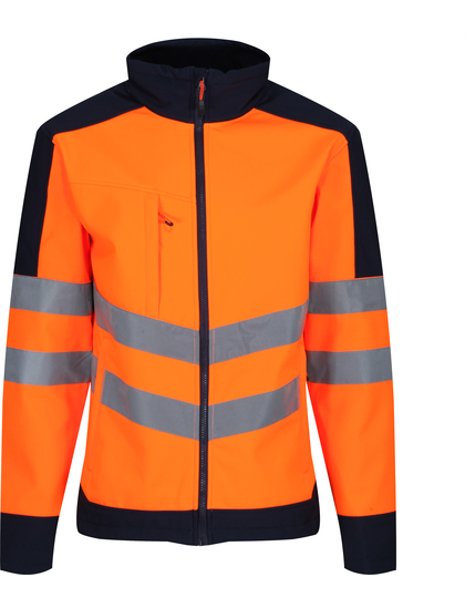 Kurtka Softshell Wodoodporna Oddychająca Hi-Vis - Orange & Navy Orange RG625-571902 (1)