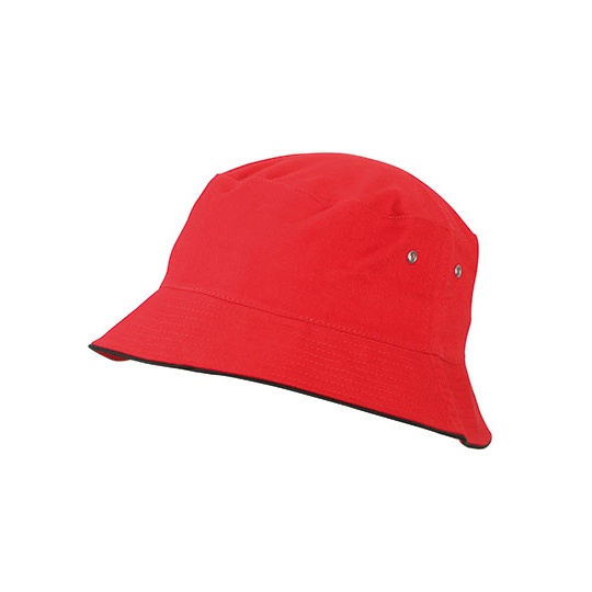 Kapelusz Rybacki Bawełniany - Black & Red Red MB012-555861 