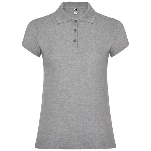 Star koszulka damska polo z krótkim rękawem Marl Grey R66342U5 