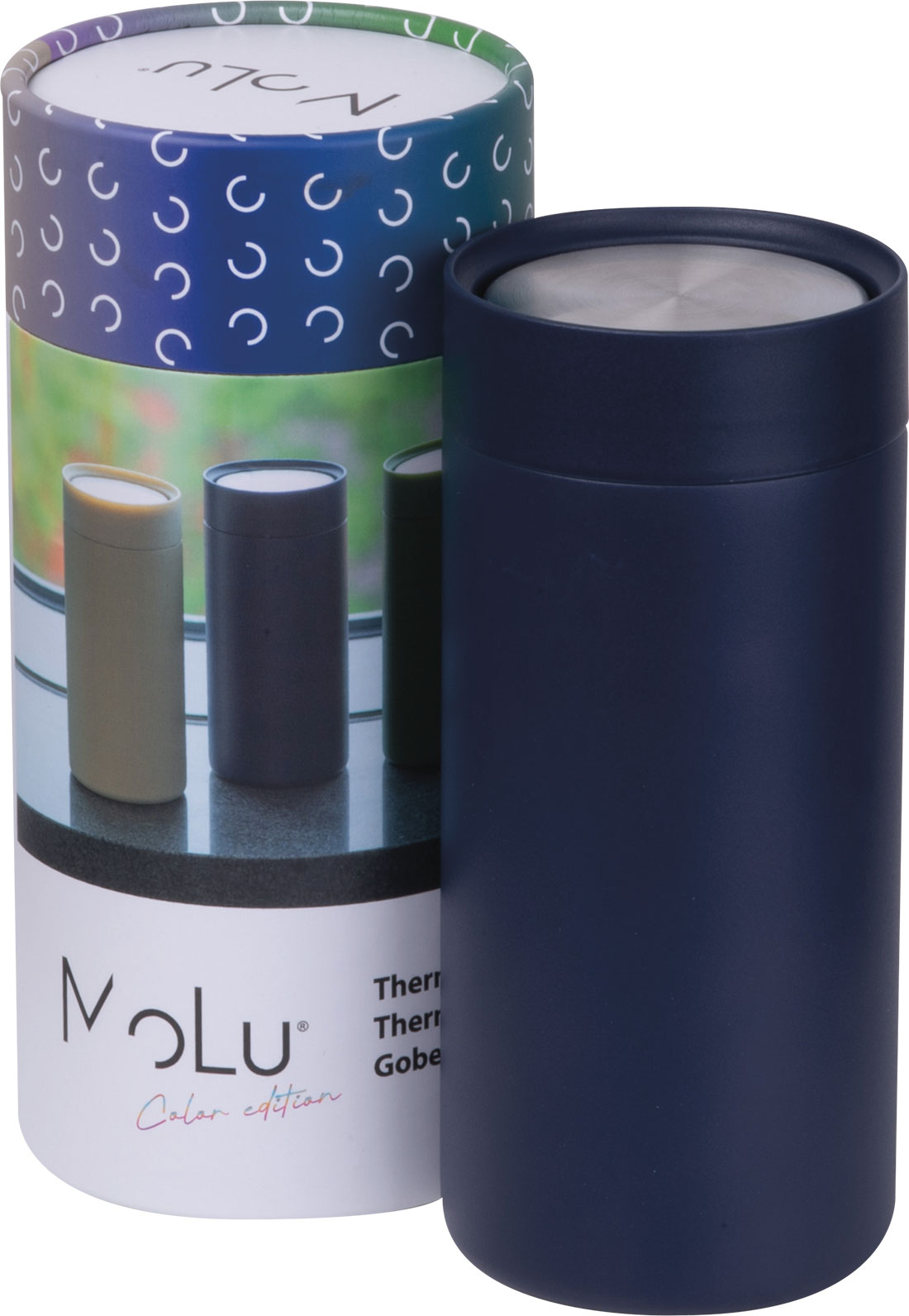 Kubek termiczny stalowy z recyklingu LE PORT MoLu 360 ml Granatowy 535344 