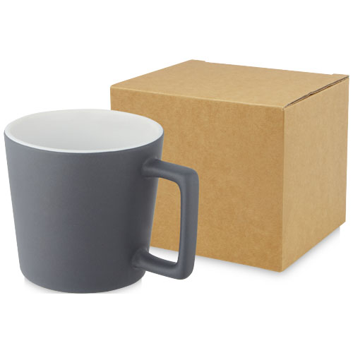 Cali Kubek ceramiczny o pojemności 370 ml z matowym wykończeniem Biały-Matowy szary 10090001 